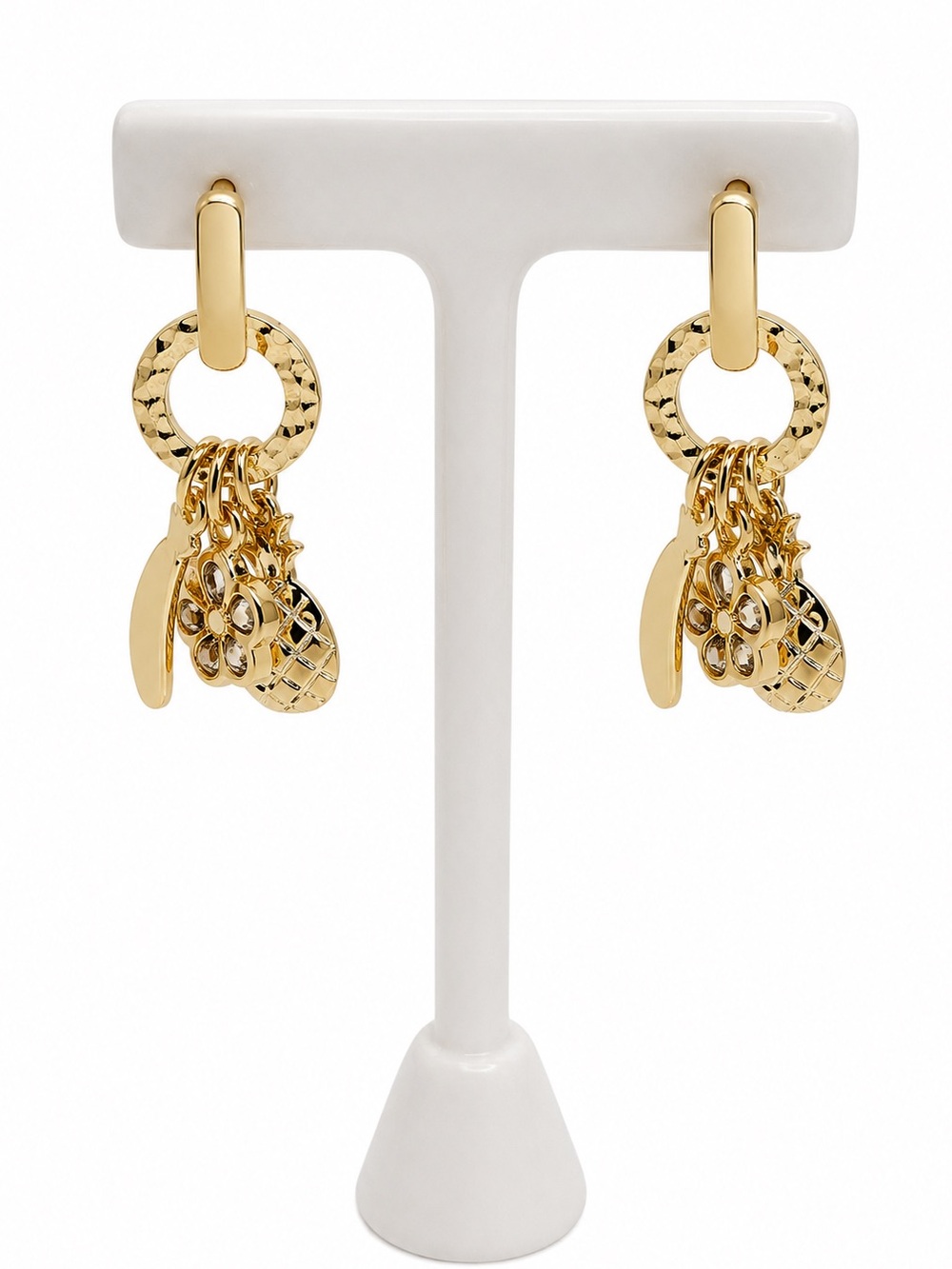 Emberly Fruit Charm Drop Stud Earrings (NWT)